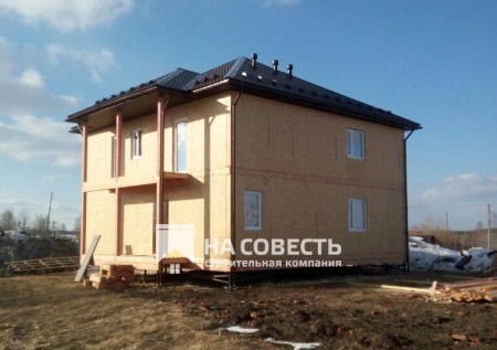 Строительство 2-этажного дома 172 м2. Республика Коми, Сосногорск.. Фотография №