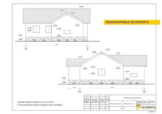 Проектирование 1-этажного жилого дома 80 м2. Республика Коми, г. Микунь.