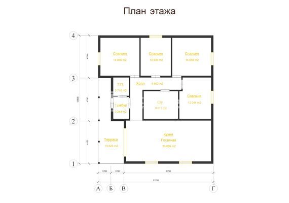 Проектирование и поставка материалов для строительства 1-этажного жилого дома 119,81 м2. Республика Коми, г. Ухта.